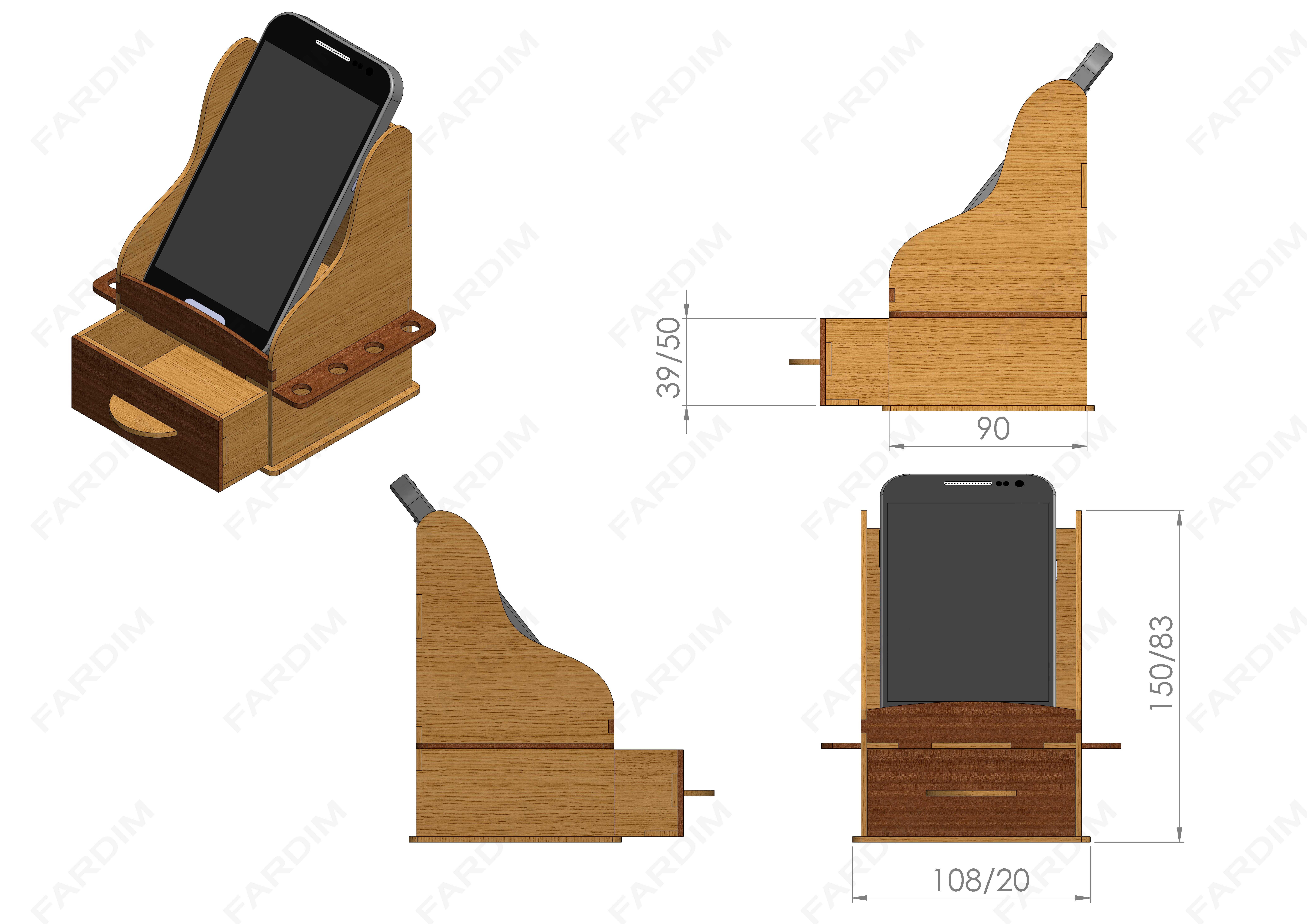 طرح برش لیزر استند موبایل کد A131988