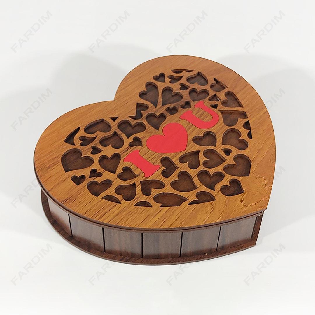 طرح لیزر جعبه پذیرایی و هدیه قلبی کد A132263