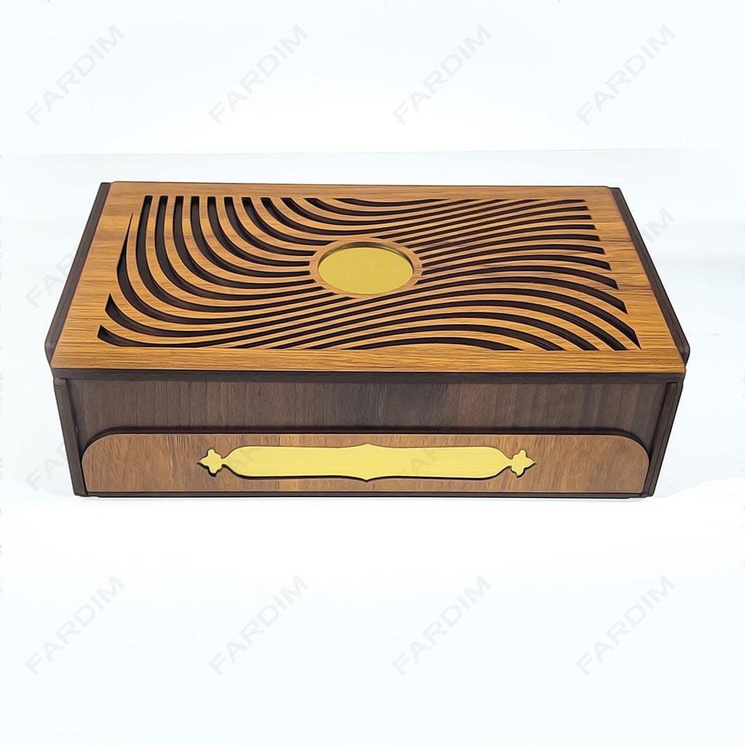 طرح برش لیزری جعبه پذیرایی و دمنوش کد A132270