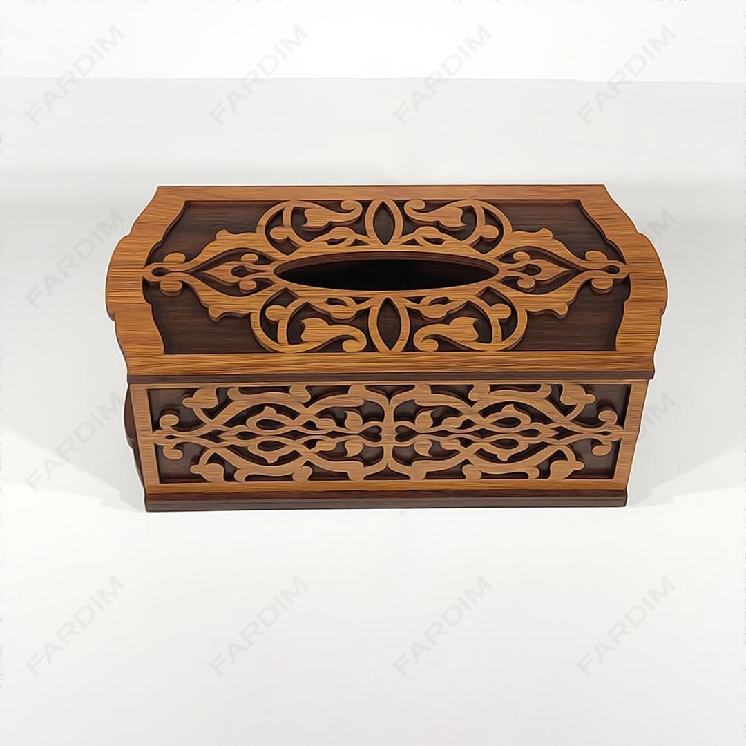 طرح برش لیزر جعبه دستمال کاغذی کد A132278