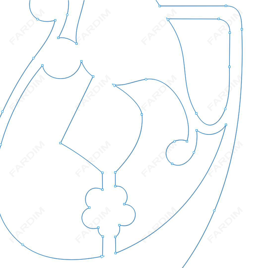 طرح وکتور تایپوگرافی و حروف نگاری خوشنویسی شده با خط نستعلیق حرف نون