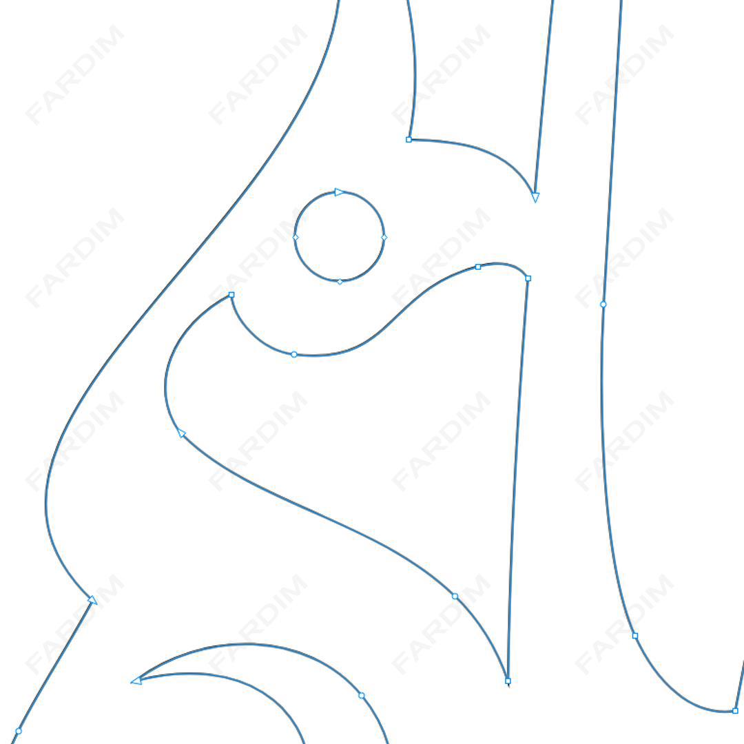 طرح وکتور تایپوگرافی و حروف نگاری خوشنویسی شده ( ماه ) کد A132384