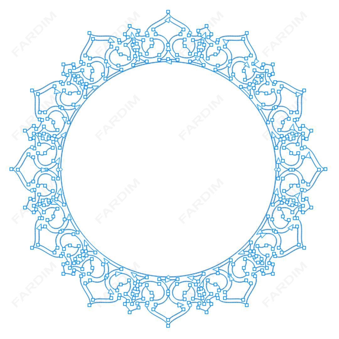 وکتور کادر دایره ای شمسه کد A132410