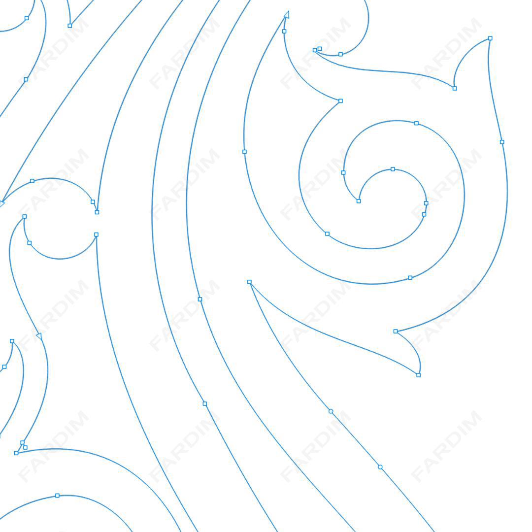 وکتور طرح نگاره سرو و مرغ کد A132446