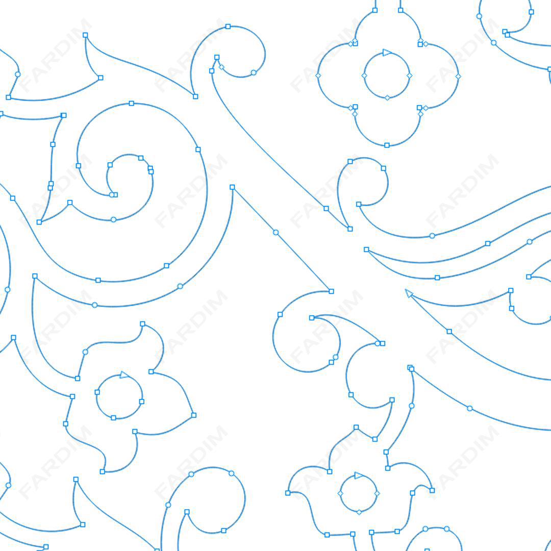 وکتور طرح نگاره قاب گل و مرغ کد A132457