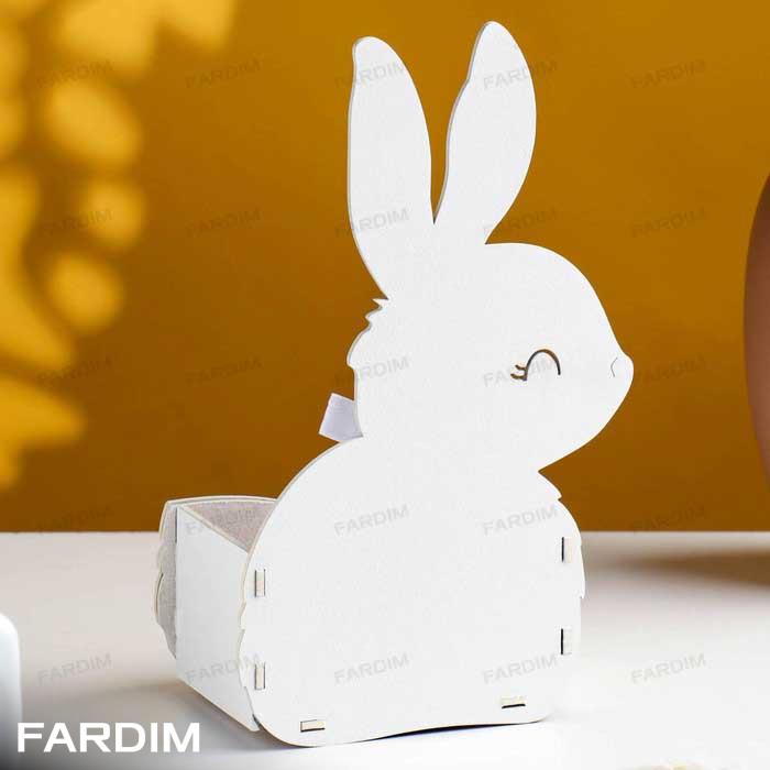 طرح برش لیزر جامدادی رومیزی مدل خرگوش